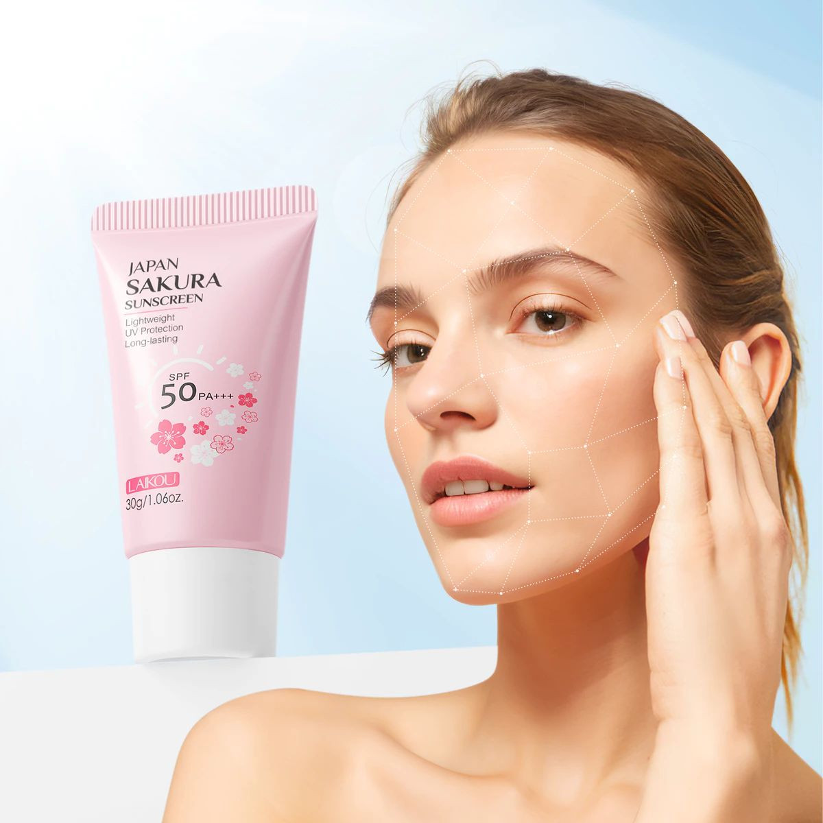 LAIKOU Japan Sakura Sunscreen SPF 50 PA+++ | লাইকো জাপান সাকুরা সানস্ক্রিন-50g