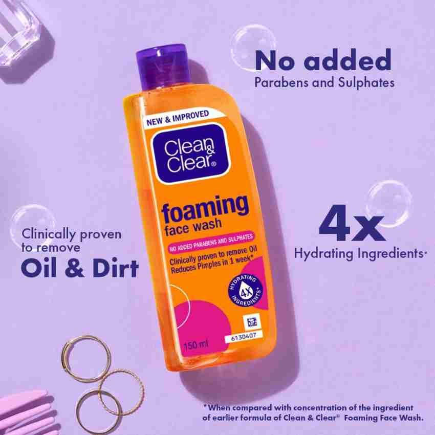 Clean & Clear Foaming Face Wash | Oil-Free & Pimple-Causing Germs Removal | 50ml