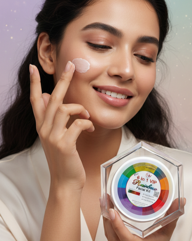 6 in 1 VIP Rainbow Facial Kit – Professional Skin Brightening & Glowing Formula (480ml)