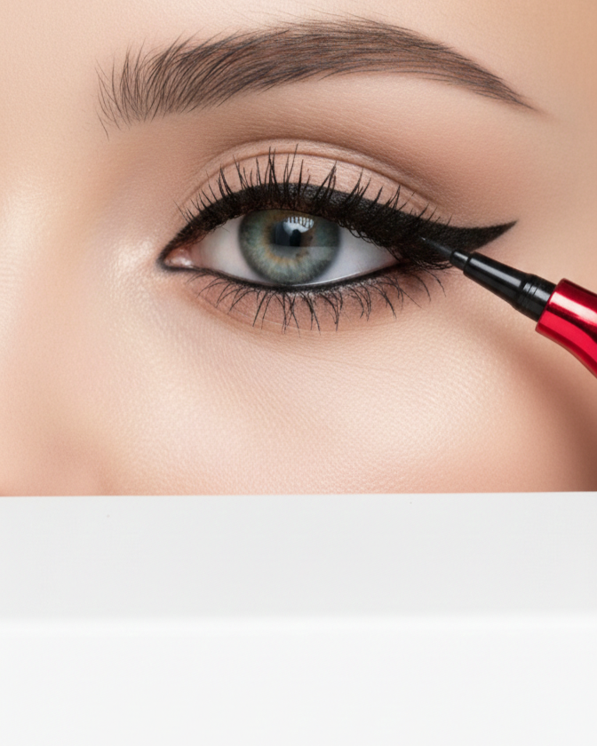 Long-Lasting Precision Liquid Eyeliner – Intense Black, Smudge-Proof & Waterproof