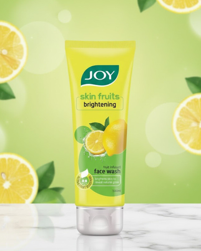 JOY Skin Fruits Brightening Lemon Face Wash 100ml | ন্যাচারাল গ্লো এর জন্য ত্বক উজ্জ্বলকারী