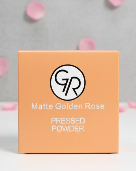Golden Rose Matte Pressed Powder - Long-Lasting Shine Control