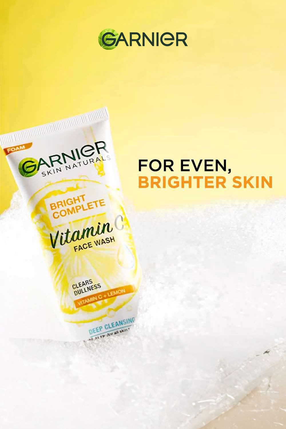 Garnier Bright Complete Vitamin C Face Wash | Clears Dullness & Deep Cleansing-50ml