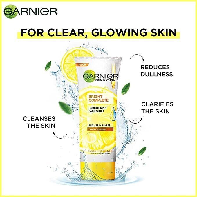 Garnier Bright Complete Lemon Essence Face Wash (100g/