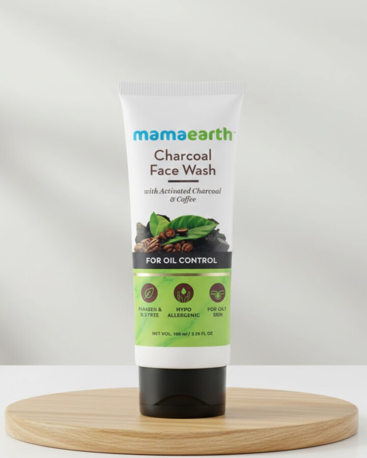Mamaearth Charcoal Face Wash (100ml) | Activated Charcoal & Coffee সহ, তেল নিয়ন্ত্রণ ও গভীর পরিষ্করণে সেরা-100ml
