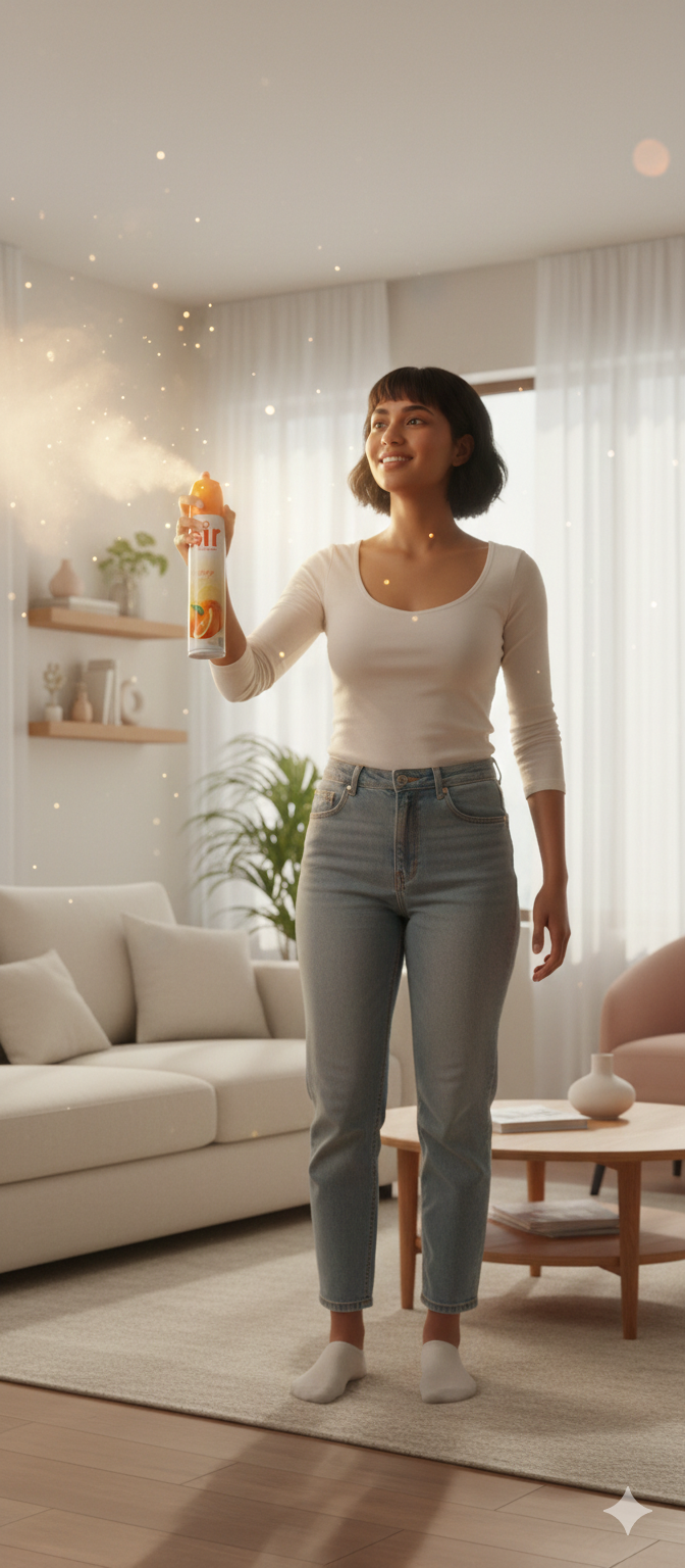 Fresco Air Freshener - Orange Peel (500ml) | Refreshing Citrus Fragrance for Home & Office