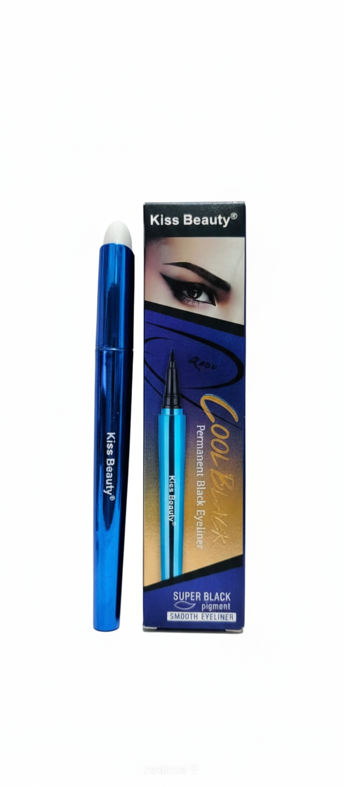 Kiss Beauty Cool Black Super Black Permanent Eyeliner Pen - Smooth & Pigmented