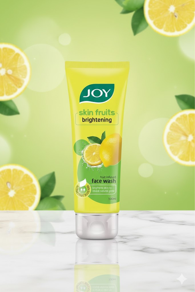 JOY Skin Fruits Brightening Lemon Face Wash 100ml | ন্যাচারাল গ্লো এর জন্য ত্বক উজ্জ্বলকারী