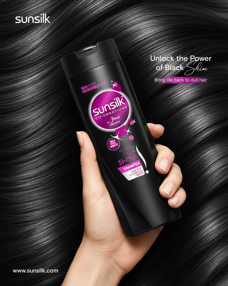 Sunsilk Co-Creations Stunning Black Shine Shampoo - 340ml