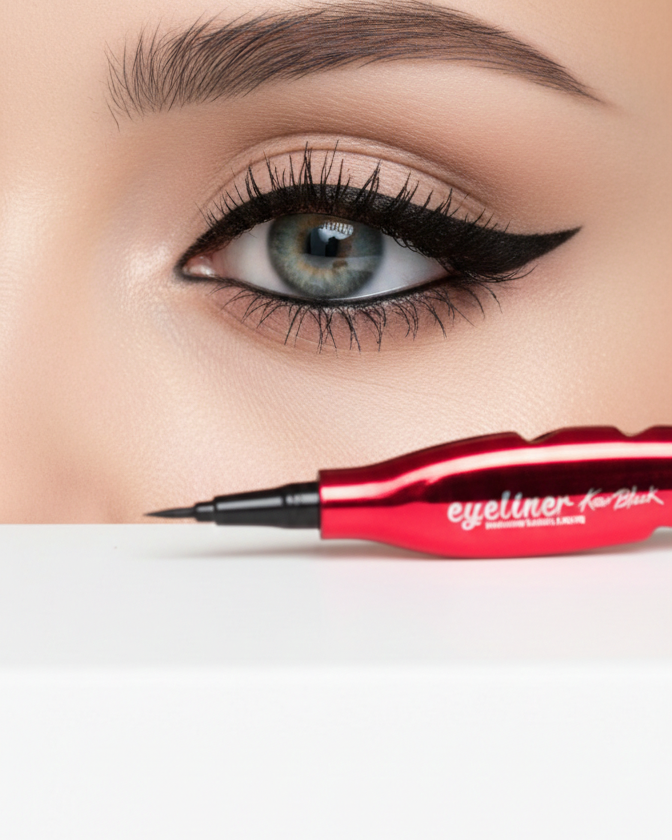 Long-Lasting Precision Liquid Eyeliner – Intense Black, Smudge-Proof & Waterproof