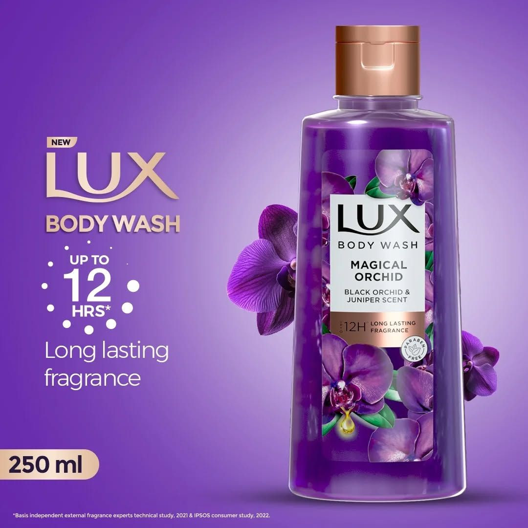 LUX Body Wash Magical Orchid | Black Orchid & Juniper Scent | 12H Long Lasting Fragrance | 245ml