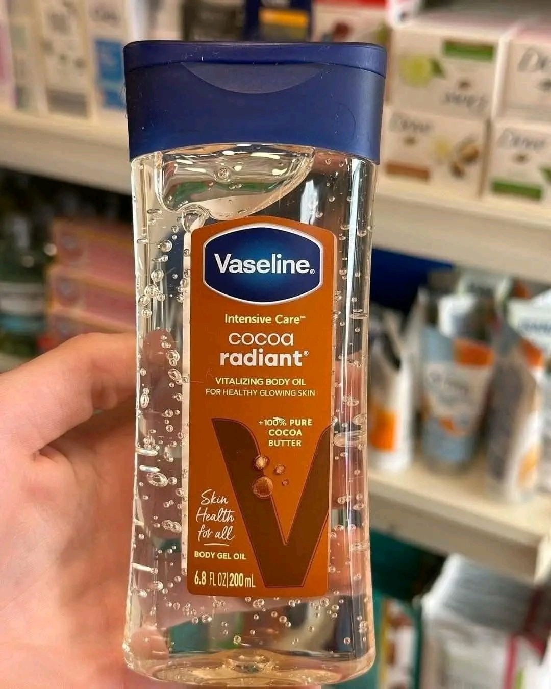 Vaseline Intensive Care Cocoa Radiant Body Oil - 100% Pure Cocoa Butter - 6.8 fl oz (200ml