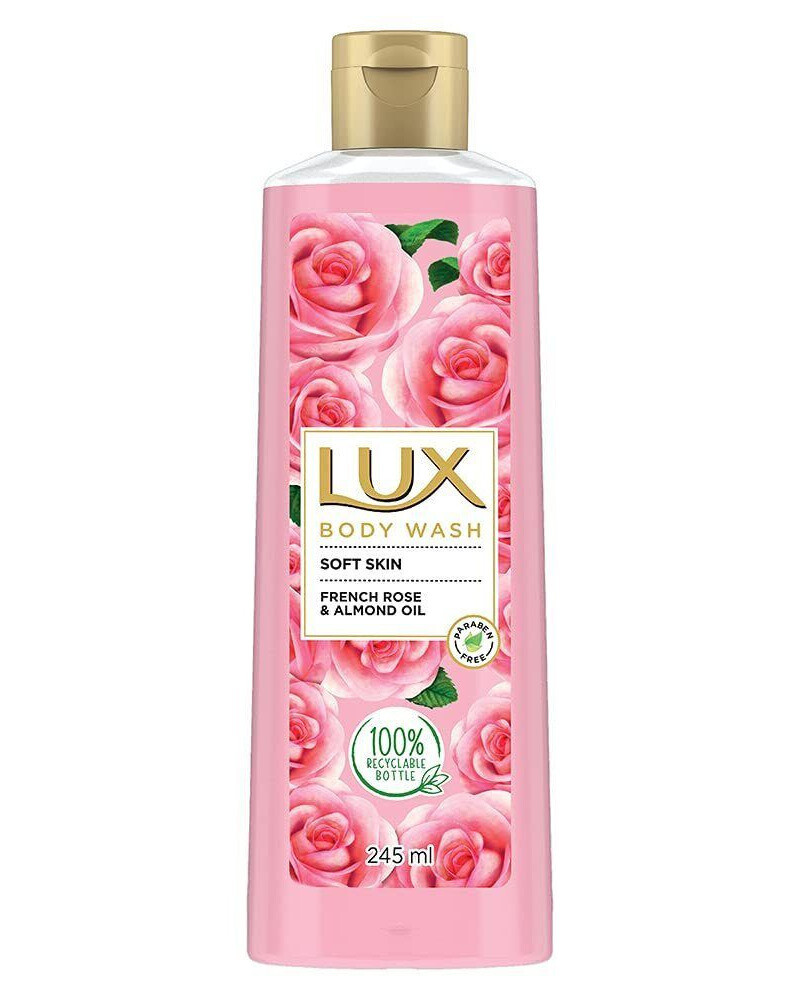 Lux Soft Skin Body Wash | French Rose & Almond Oil | Paraben Free | 245 ml