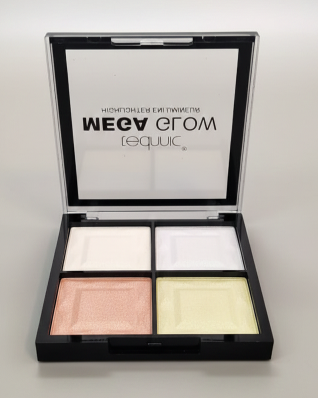 Techic Mega Glow Highlighter Palette - 4 Pan Face Illuminator & Contouring Kit