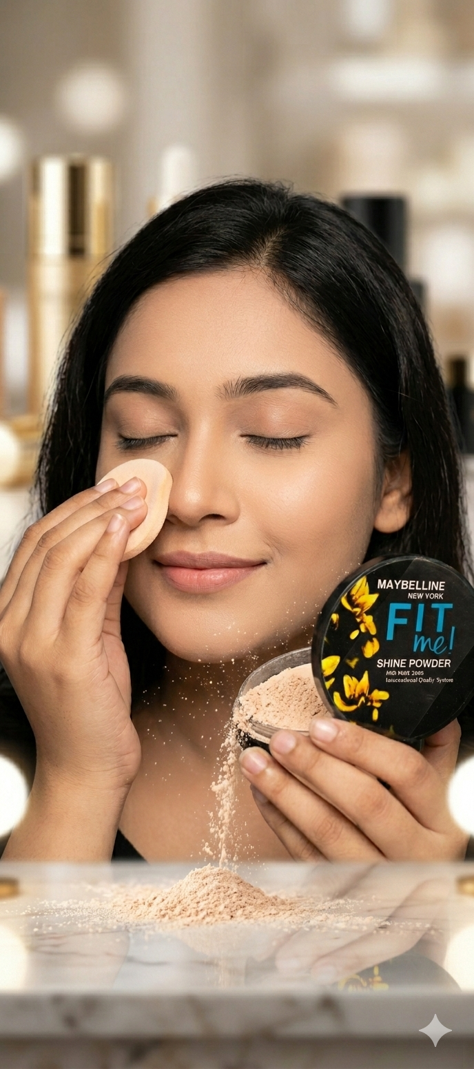 Maybelline New York Fit Me! Shine-Free Powder – Long-Lasting Matte Finish (Shade: Yellow/Natural)